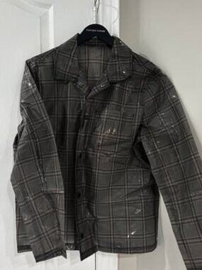 Men's Transparent Vinyl Waterproof Jacket - Size M